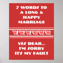 7 Words To A Long And Happy Marriage - Poster
