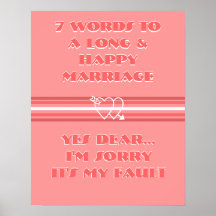 7 Words To A Long And Happy Marriage - Poster