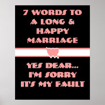 7 Words To A Long And Happy Marriage - Poster