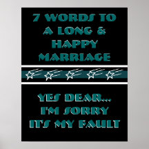 7 Words To A Long And Happy Marriage - Poster