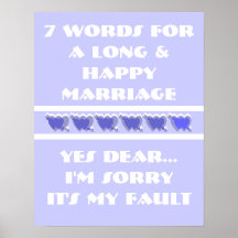 7 Words To A Long And Happy Marriage - Poster