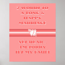 7 Words To A Long And Happy Marriage - Poster
