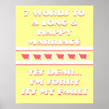 7 Words To A Long And Happy Marriage - Poster