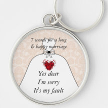 7 Words To A Long Marriage & Happy Marriage Key Chain
