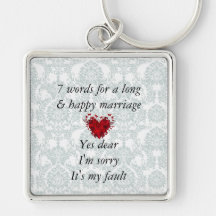 7 Words To A Long Marriage & Happy Marriage Key Chains