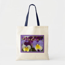 7a Blue Yellow Purple Violas Canvas Bags