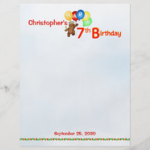 7th Birthday Bears Scrapbook Paper 1 Flyer