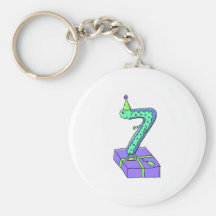 7th Birthday Cartoon. Keychain