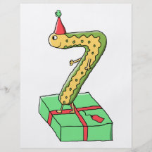 7th Birthday Cartoon, Yellow and Green. Custom Flyer