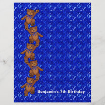 7th Birthday Dancing Bear Scrapbook Paper 2 Flyer Design