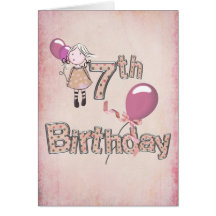 7th Birthday Greeting Card