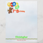 7th Birthday Party Royal Bear Scrapbook  Paper 1 Flyer