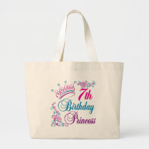 7th Birthday Princess Tote Bags