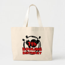 7th Bowling Birthday Tote Bags