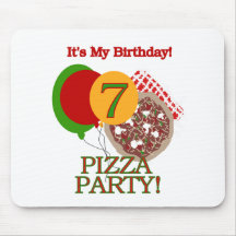 7th Pizza Party Birthday Mouse Mats
