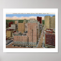 7th Street Canyon, Fort Worth, Texas Vintage Print