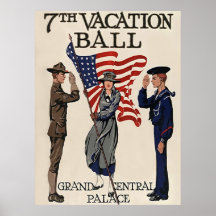 7th Vacation Ball ~ Vintage World War 1. Print