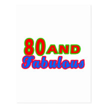 80 and Fabulous Birthday Designs Post Cards