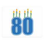 80 Birthday Candles (Blue / Green) Post Cards