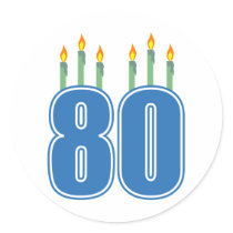 80 Birthday Candles (Blue / Green)