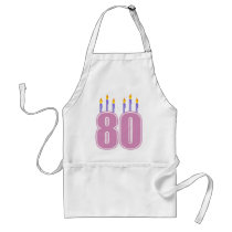 80 Birthday Candles (Pink / Purple) Aprons