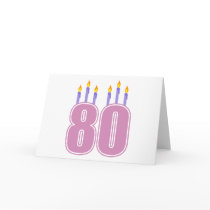 80 Birthday Candles (Pink / Purple)