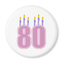 80 Birthday Candles (Pink / Purple)
