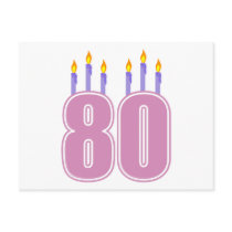 80 Birthday Candles (Pink / Purple)