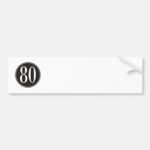 #80 Black Circle Bumper Stickers