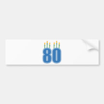 80 bougies d'anniversaire (bleu/vert) adhésifs pour voiture