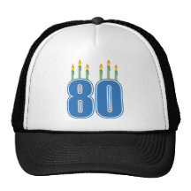 80 bougies d'anniversaire (bleu/vert) casquette de camionneur