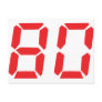 80 eighty red alarm clock digital number postcards