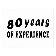 80 years of experience postcard