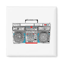 80s boombox illustration fridge magnets