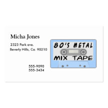 80s Metal Mix Tape Cassette Business Card