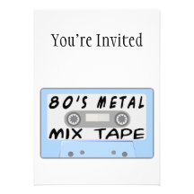 80s Metal Mix Tape Cassette Custom Invites