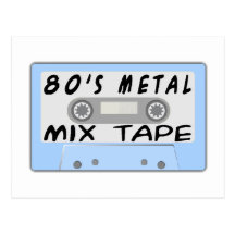 80s Metal Mix Tape Cassette Postcards