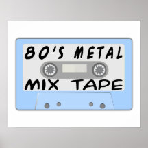 80s Metal Mix Tape Cassette Print