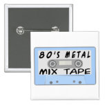 80s Metal Mix Tape Pinback Buttons