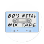 80s Metal Mix Tape Round Sticker