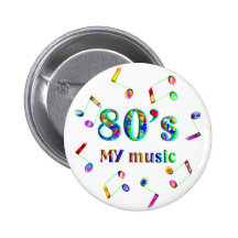 80s Music Lover Pinback Buttons