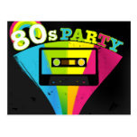 80s Party Background Post Cards