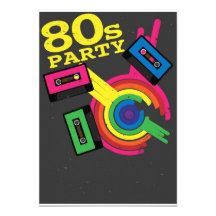80s party custom invites