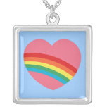80s Rainbow Heart Necklace
