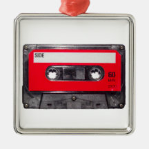 80's Red Label Cassette Christmas Tree Ornament