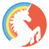 80's Retro Unicorn and Rainbow Stickers