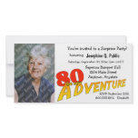 80th Birthday Adventure Party Photo Invitation photo cards