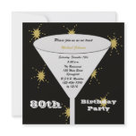 80th BIrthday Party Invitation -- Gold 80th Toast