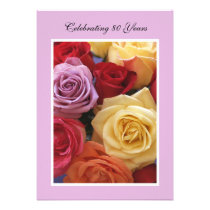 80th Birthday Party Invitation -- Roses invitations