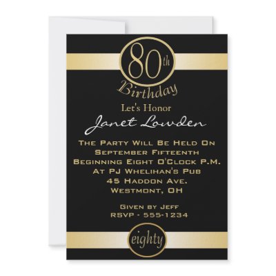 80th Birthday Party Invitations by NightSweatsDiva